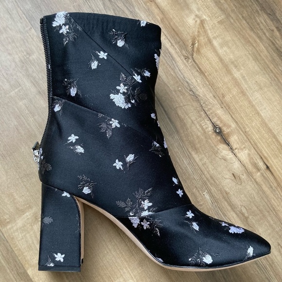 [Zac Posen] NWOB Inez Brocade Floral Block Heel Boot 38.5 - Picture 12 of 16